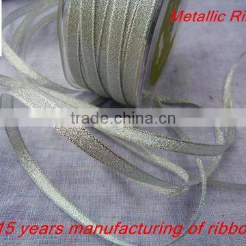 Wholesale Silver Metallic lame ribbon 6mm