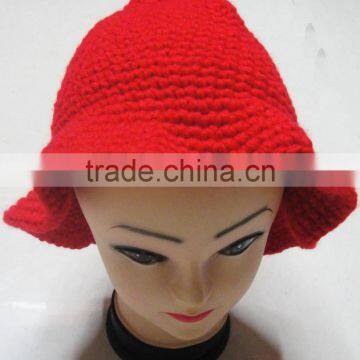 Fashion most popular crochet knitted 100%acrylic girl cap for winter