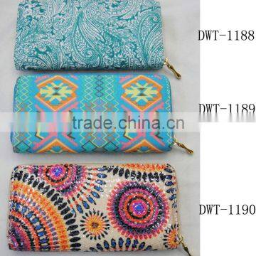 2017 Hot Vogue Sequin Classic Floral Canvas Cotton Latest Wallet photo-6