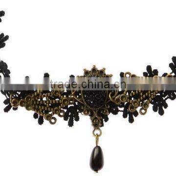 Retro Fabric Lace Collar Necklace Jewelry Wedding Party Bridal Gothic Lace Necklace photo-3