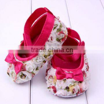 brand new baby girls hot pink lace rose flower shoes infant girls boutique shoes