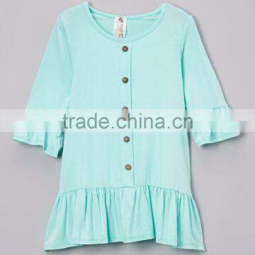 Girls dress 2017 summer new flare sleeve ruffle cotton children dress