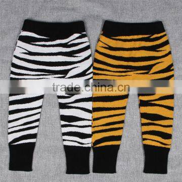 wholesale OEM child kids cotton knitted cat tiger stripe sweater wool jogging pants