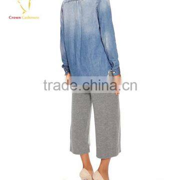 Long Lady 100 Cashmere Pants With Two Front Pockets photo-3