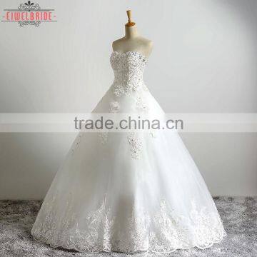 Custom Ball Gown Beading Wedding Dress Appliques photo-3
