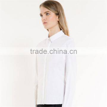 Concealed Button Fastening Straight Cut Classic Collar Poplin Shirt photo-2