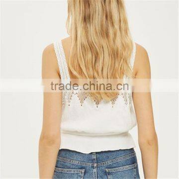 Wholesale European Style Crochet Sleeveless Ladies Camisole Tops 2017 photo-3