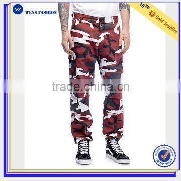 Sport Red Camo Cargo Cotton, Polyester Pants Men's Jeans&pants