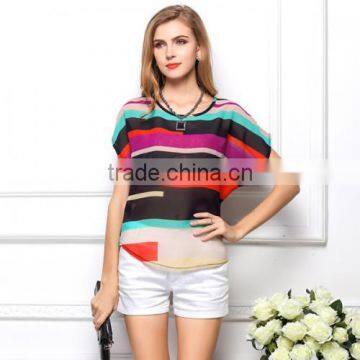 2017 Ladies Shirts Blouses Chiffon Women Short Sleeve Blouses photo-3