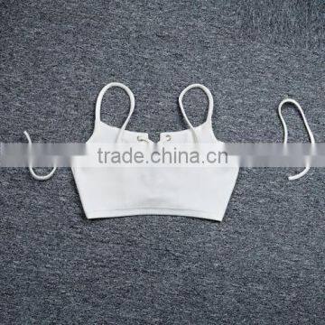 Latest Design Girls Top Polyester Crop Top and Lace Up Sleeveless Nightclub Top photo-6