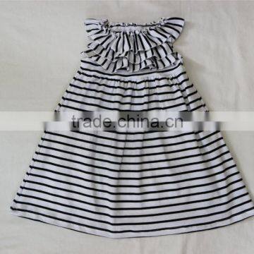 Hot Selling Baby Girls Clothing Boutique Dress Images New Designs Stripes Dress photo-2
