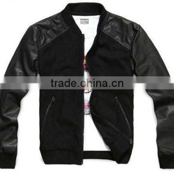 2012 new style men apparel winter sweater leather jacket wool jacket