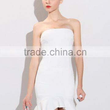 2016 Bride Summer Dress Design for Strapless,falbala Hem Sheath Ladies Evening Dress Oem Service photo-3