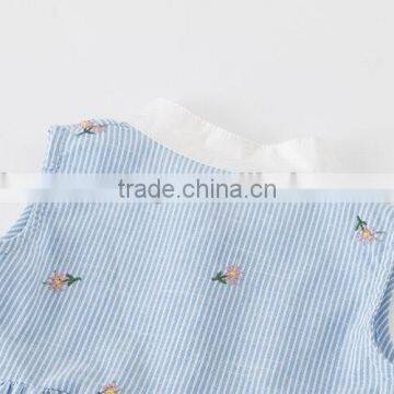 Modern Summer Exquisite Embroidery Baby Girl Sleeveless Stripe Vest Dress photo-4