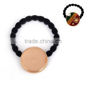 Zinc Based Alloy DIY Resin Mold For Jewelry Making Hair Ties Round Gold Plated & Black