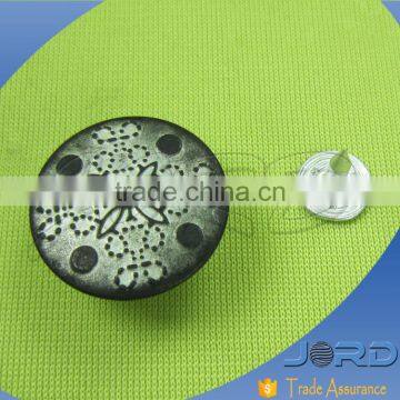 Lead-free custom latest fashion 20mm silver matte hot-sale garment quality insert zinc alloy jeans buttons