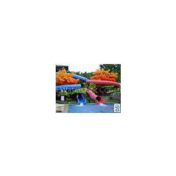 Open Close Style Fiberglass Water Two Slides, Body Slide Equipment 8m Height