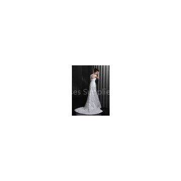 A Line Beaded Sheer Bateau Womens Wedding Dresses With Illusion Neckline