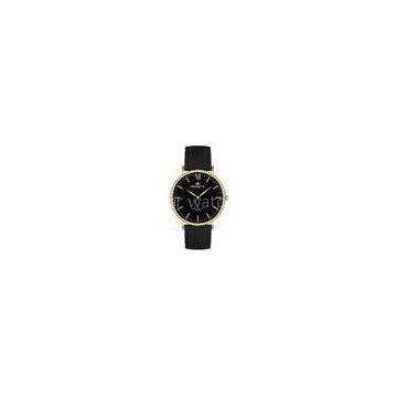 Custom Logo Quartz Hand Watch For Men 20.0 * 18.0mm Leather Strap