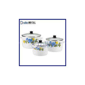 3pcs Glass Lid Food Steamer/enamel Food Steamer