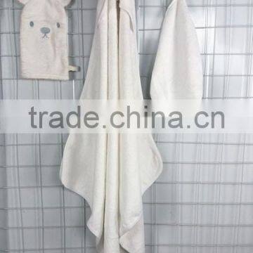 100% ORGANIC Bamboo Baby Bear Hooded Bath Towel Washcloth Gift Set Luxuriously Soft, Extra Large