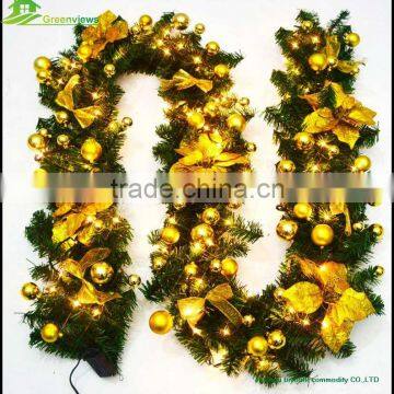 Christmas decoration long green canes with LED lighting christmas wreath light decorative walking canes