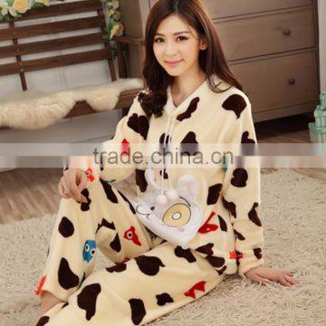 Lovely Design Beautiful Printed Flannel Nighty for Girls Sexy Homewear