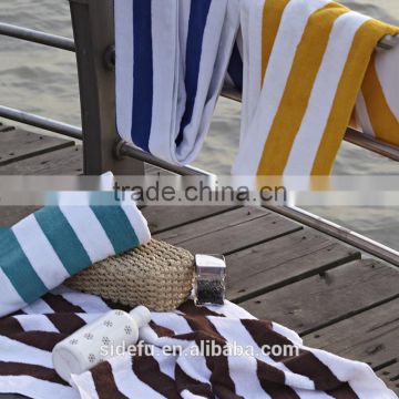 Factory wholesale hotel 100 cotton blue and white stripe Swimming towel beach towels