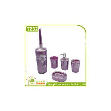 Hot Sale Fashion 4 Pieces Rhombus Pattern Bathroom Products Accessories Sets