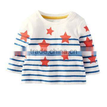 Autumn Kids Long Sleeve Tee Shirts Star Stripe Boy Girls Tops Tee