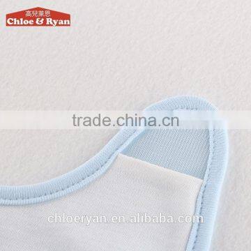 Top Quality Boutique Cute Fancy Plain Blue Cotton Waterproof Baby Bib Manufacturer photo-4