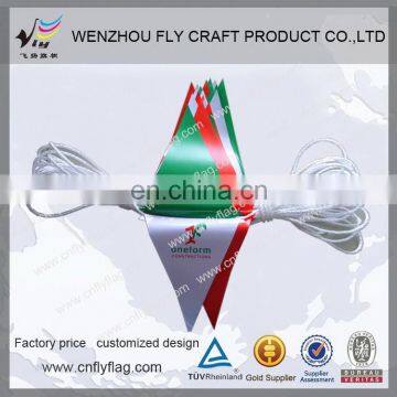 Custom design outdoor triangle PVC bunting string flag line for advertising or decoration