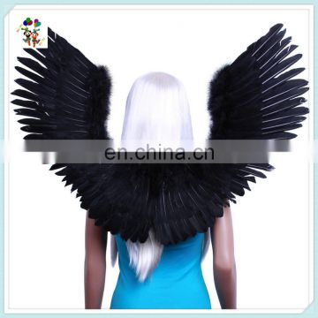 Goth Demon Birds V shape Open Swing Large Black Feather Angel Wings HPC-0812