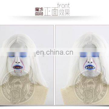 Halloween Latex Ghost Mask With White Wigs photo-2