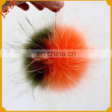 Hot sale soft raccoon fur colourful accessory fluffy ball