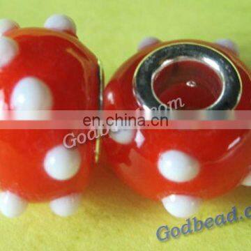 P118 lovely glass bead wholesale handmade murano lampwork glass european beads fit for charm bracelets