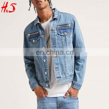 Wholesale China High Quality Custom Mens Fashion Zippered Denim Jacket