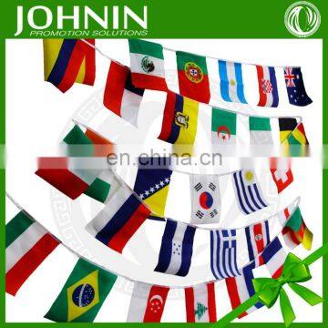 polyester decorative custom advertise world fabric string flag bunting