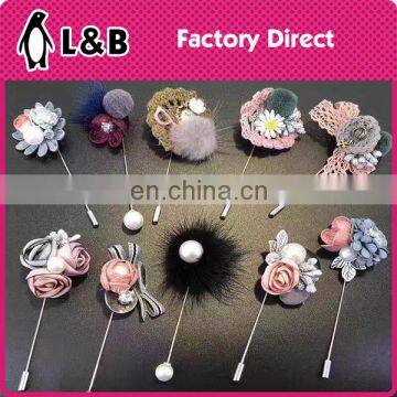 wholesale 2017 custom alloy women flower lapel pin