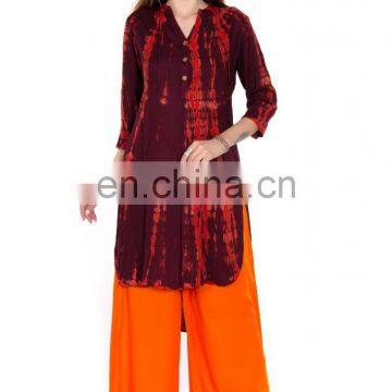 Premium Quality fabric tie dyed High Low Hem designer kurta for woman manufacturer india