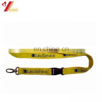 Cheap silk printed polyester lanyard with safety buckle/ plug buckle