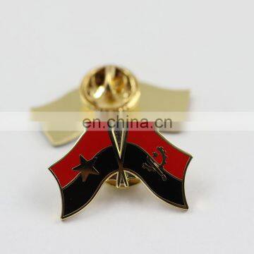 custom gold plated metal enamel country flag lapel pin badge