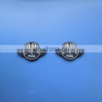 Customized 3D embossed white PLATINUM ATHETICS logo black color soft pvc shoelace charm