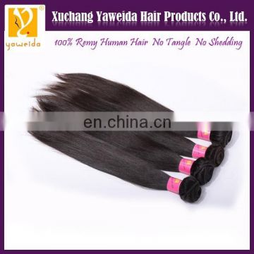 Xuchang braiding remy hair full cuticle silky straight natural color hair weaving