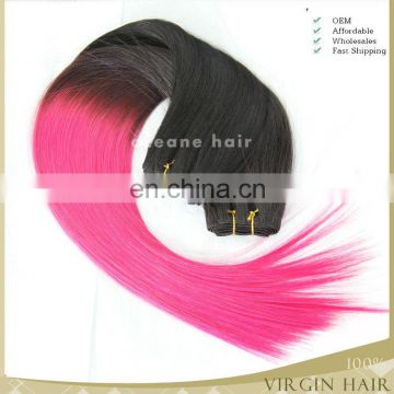 Factory wholesale ombre pink weave hair,100% human brazilian virgin pink human hair weave