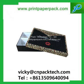Rigid Set up Garment Paper Box Underwear Packaging Boxes Cosmetic Cardboard Box High Quality Black Cardboard Jewelry Box photo-5