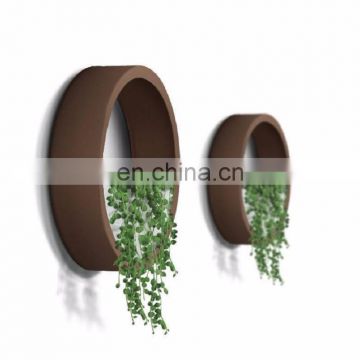 Vertical Wall Planters Corten Steel Circle flower pot