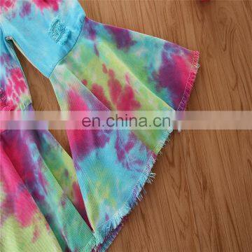 RTS Tie Dye Pants Flare Stretch Pant Baby Bell Bottoms photo-3