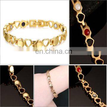 Heart Style Arthritis Bangle Adjustable Titanium Magnetic Bracelet for Women photo-5