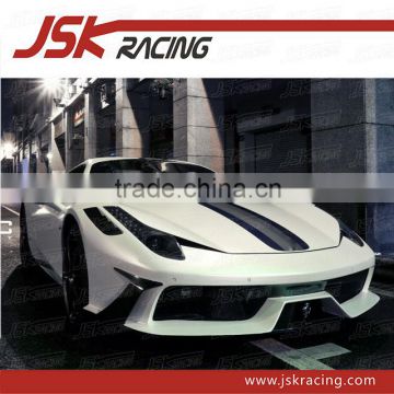 D STYLE GLASS FIBER FRONT BUMPER + CARBON FIBER VENT AND FRONT LIP FOR FERRARI 458 ITALIA(JSK110225)